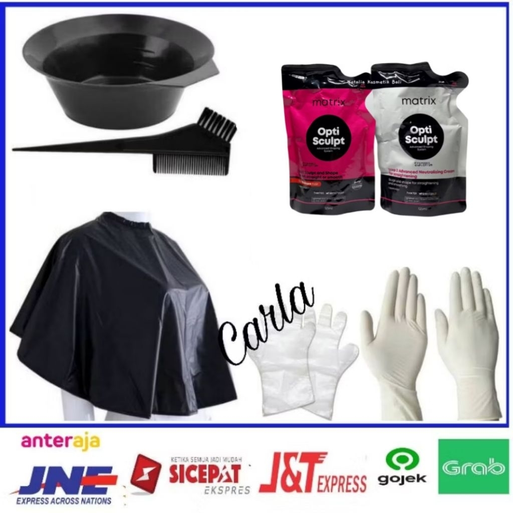 1set smoothing rambut matrix Opti Sclupt mini 125ml step1 dan step 2 + alat cat rambut mangkok cat,s