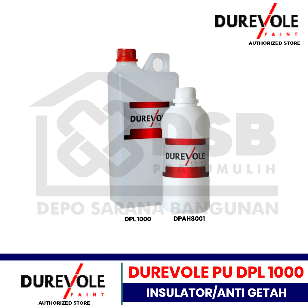 DUREVOLE PU ACRYLIC CLEAR DPL1000 + DPLH8001 Insulator/Sealer Anti Getah Kayu Berbasis Polyurethane 