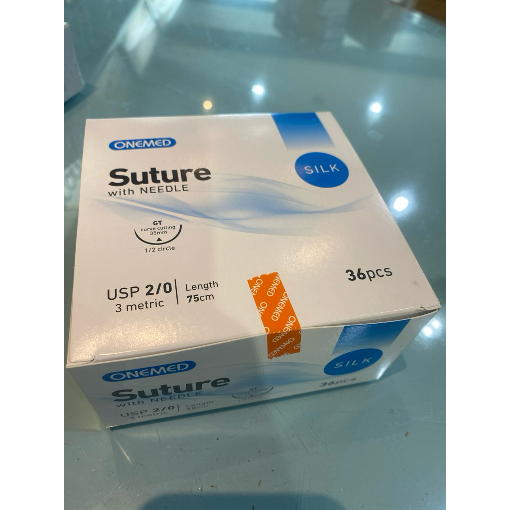 Onemed Silk Suture with Needle 2/0 isi 36 pcs