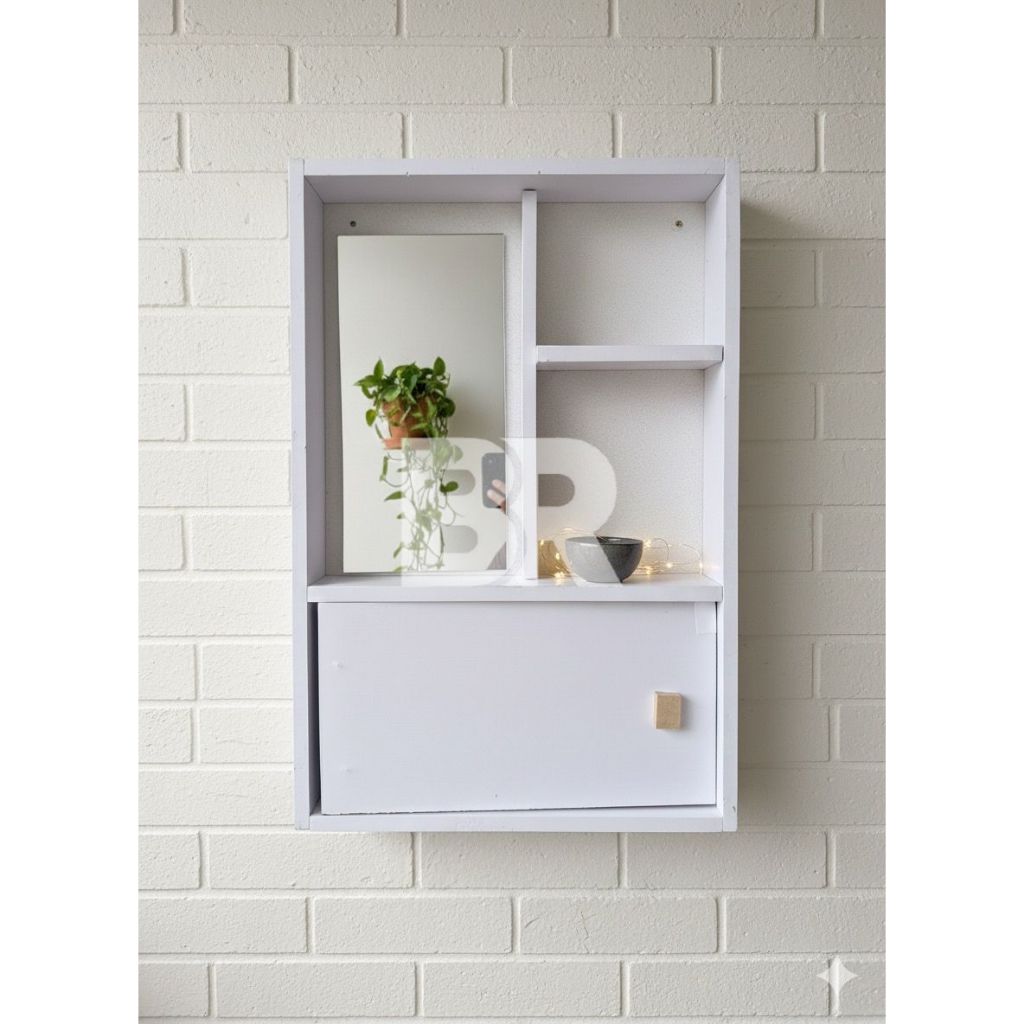 Cermin Rias Minimalis 38x24 Cermin Gantung Cermin Toilet Rak Kosmetik Gantung Meja rias/Rak Rias Gan