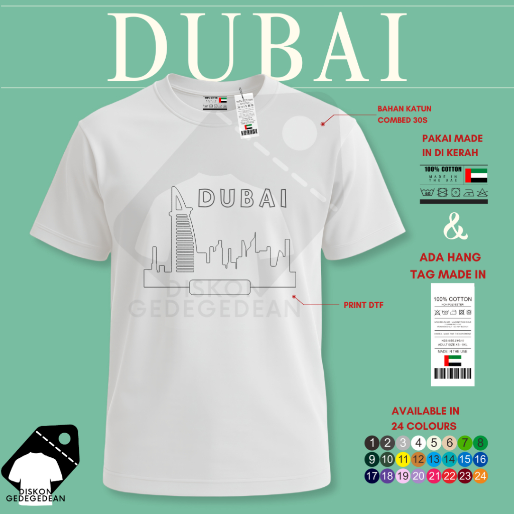 KAOS SOUVENIR OLEH OLEH NEGARA DUBAI - BAJU SOUVENIR OLEH OLEH NEGARA DUBAI - TSHIRT SOUVENIR OLEH O