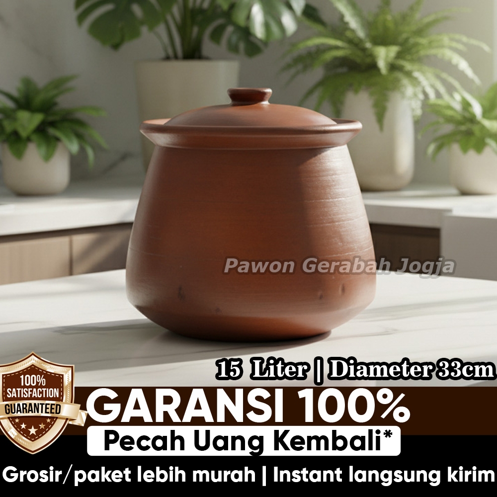 Pawon Gerabah | Kuali Besar Jumbo Tanah Liat Gerabah Kuwali Kwali Periuk Belanga Dandang Alat Masak 