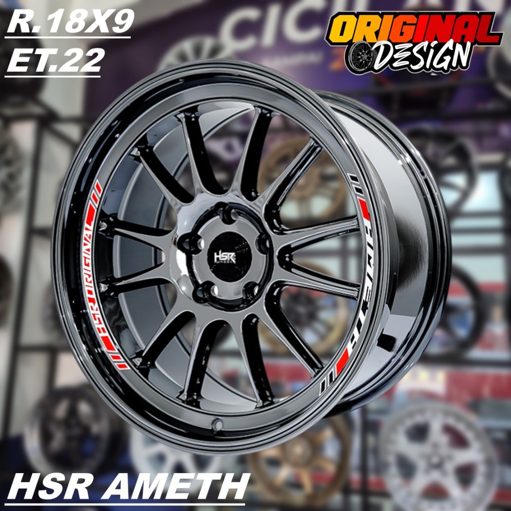 Velg HSR AMETH R18 Black Chrome Pelek Mobil ZENIX, INNOVA, CRV, Ring 18 Lubang 5