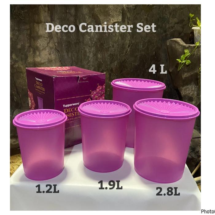 Tupperware Mosaic Canister Set free box 4pcs RAYA MOSAIC CANISTER // Deco Canister