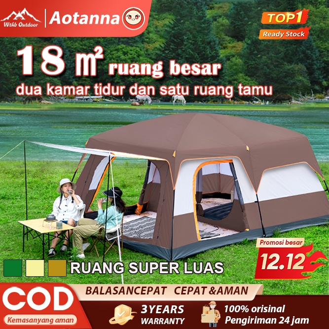 Tenda Camping 4 - 15 Orang Portable Waterproof Camping Tent Tenda Camping Besar