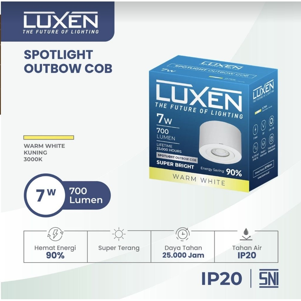SPOTLIGHT LUXEN 7W OUTBOW/ LAMPU SPOTLIGHT 7W TIMBUL LUXEN
