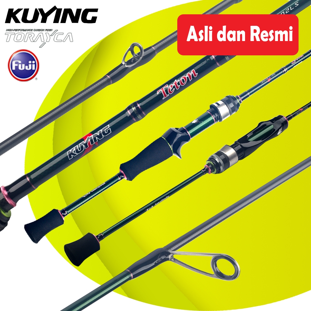 KUYING TETON STREAM Fishing Lure Rod Joran Pancing Spinning Casting Karbon FUJI SUPER Fast 1.75m 1.8