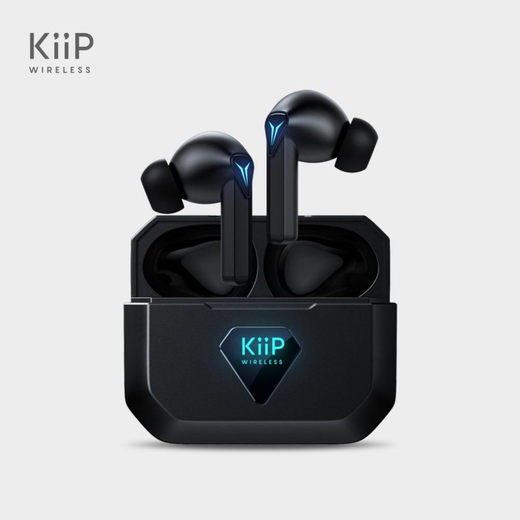 KIIP WIRELESS BLUETOOTH EARPHONE EARBUDS TWS GAMING LOW LATENCY GM6 - Hitam