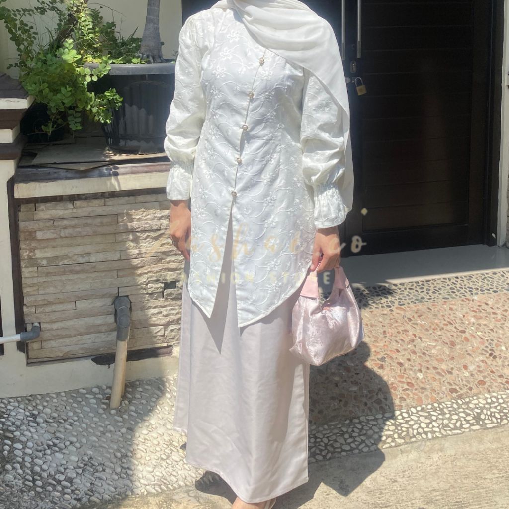 ZASHAE.CO - Mazasha Tunic Embroidery | Tunik Lebaran | Tunik Kondangan | Tunik Blouse Elegan | Desan