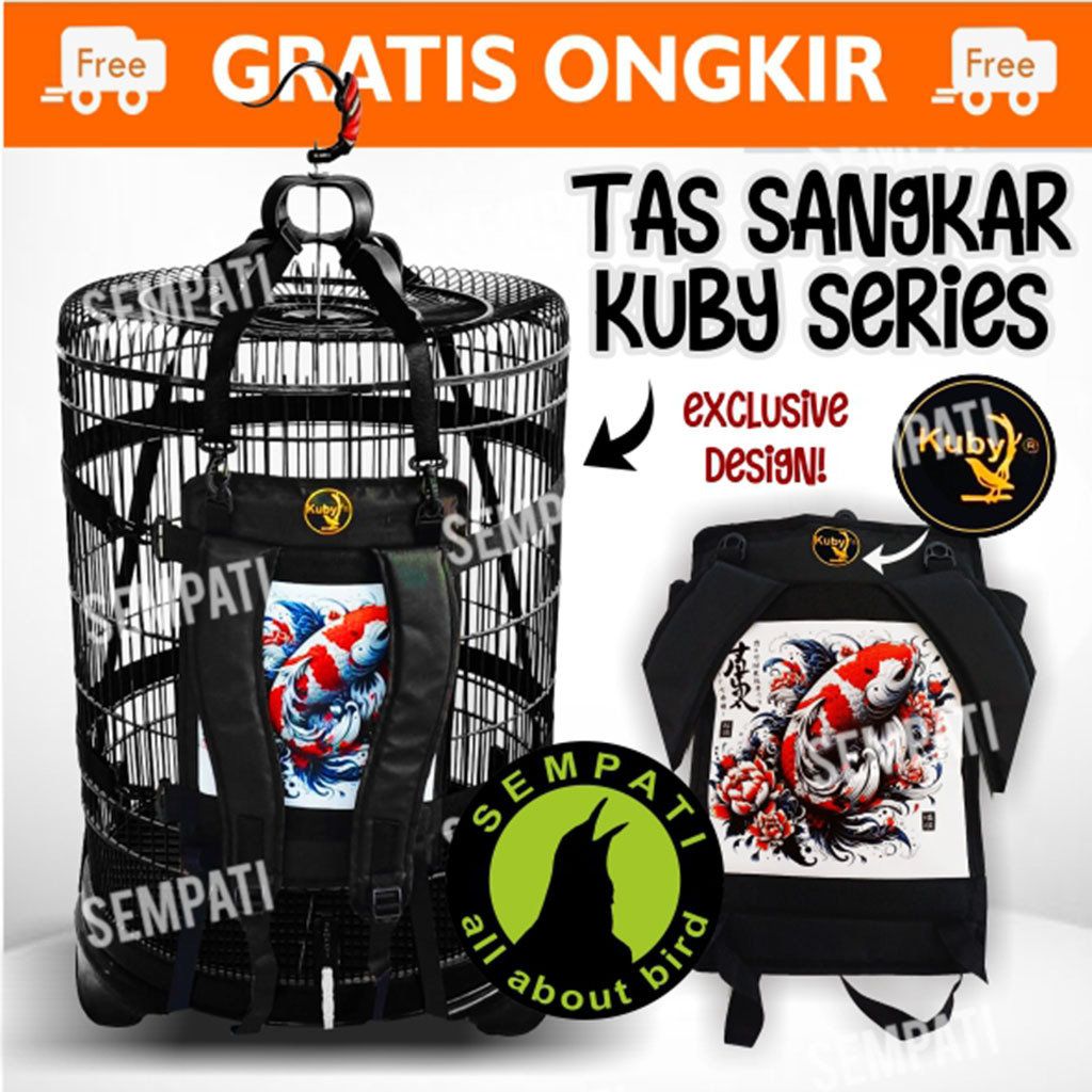 SEMPATI Tas Sangkar Burung Ransel Printing Kuby Motif Tas Gendong Gendongan Sangkar Kandang Bulat Ka
