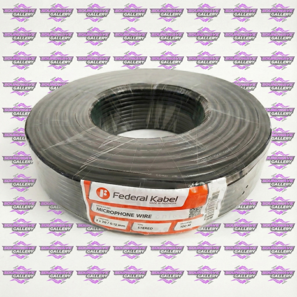 Kabel Microphone Federal Wire 2 x 20 / 0.12 mm Stereo 100 Meter 1 Roll Audio Hitam | Cable Mic 2x20 