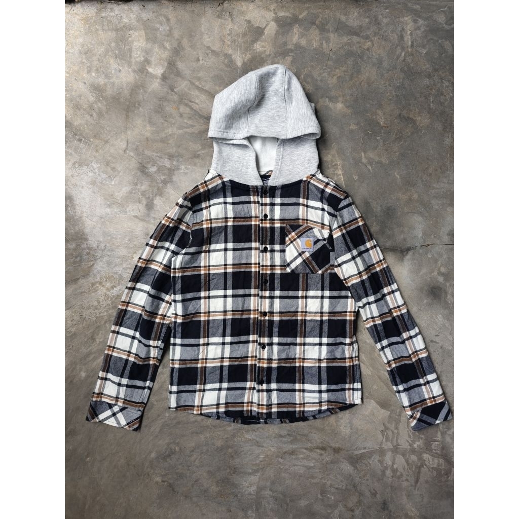 Baju Kemeja Carhartt Flanel Kotak Kotak Hoodie topi Original Lengan Panjang Kemeja Panjang Kotak Fla