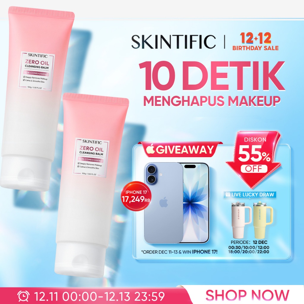 SKINTIFIC - Zero Oil Cleansing Balm 100ml | Pembersih Cleanser Makeup Sekali Bersih Total Tanpa Resi