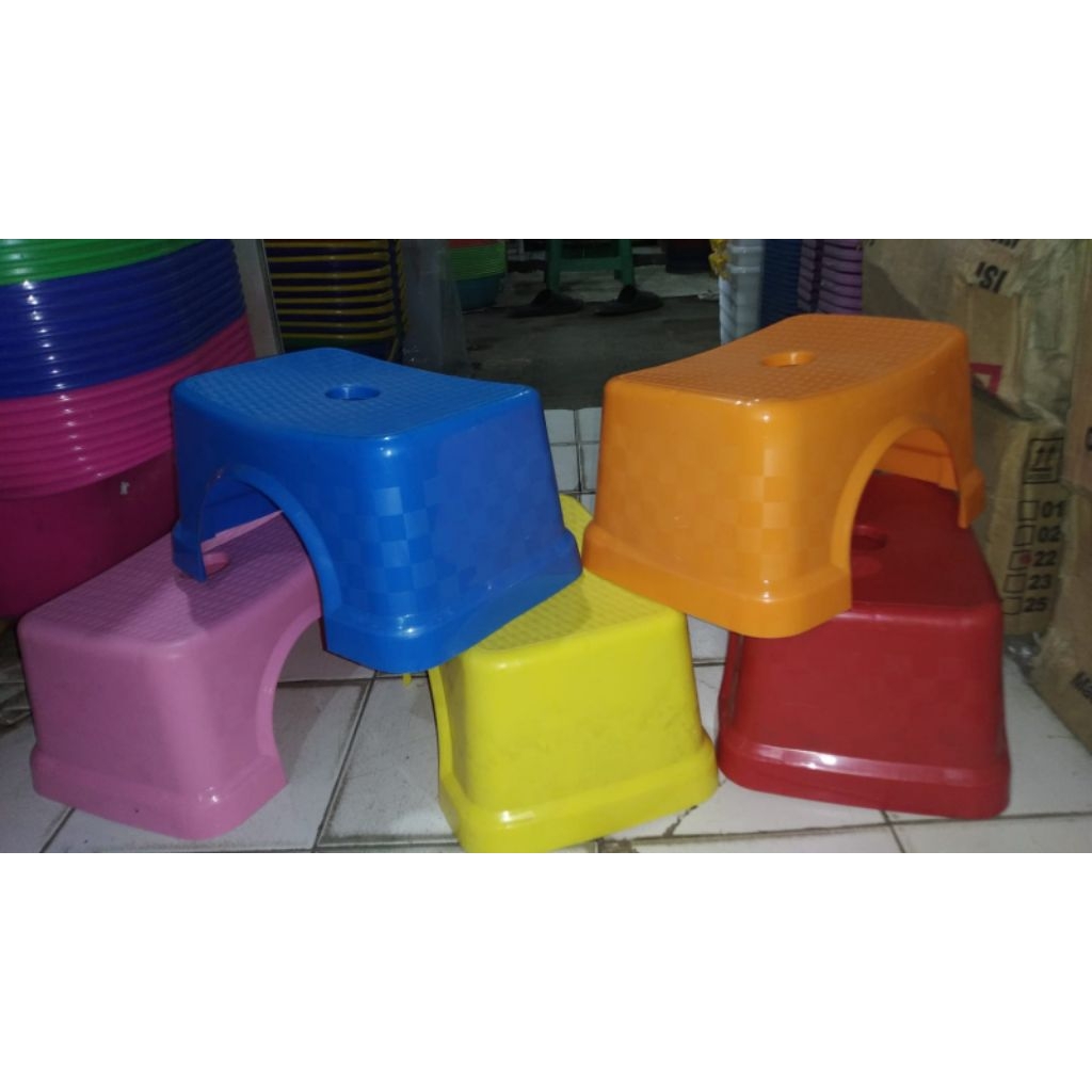 Kursi / Bangku Jongkok / Dingklik Plastik Tebal Kuat Multifungsi Untuk Dapu, Kamar Mandi& Warung