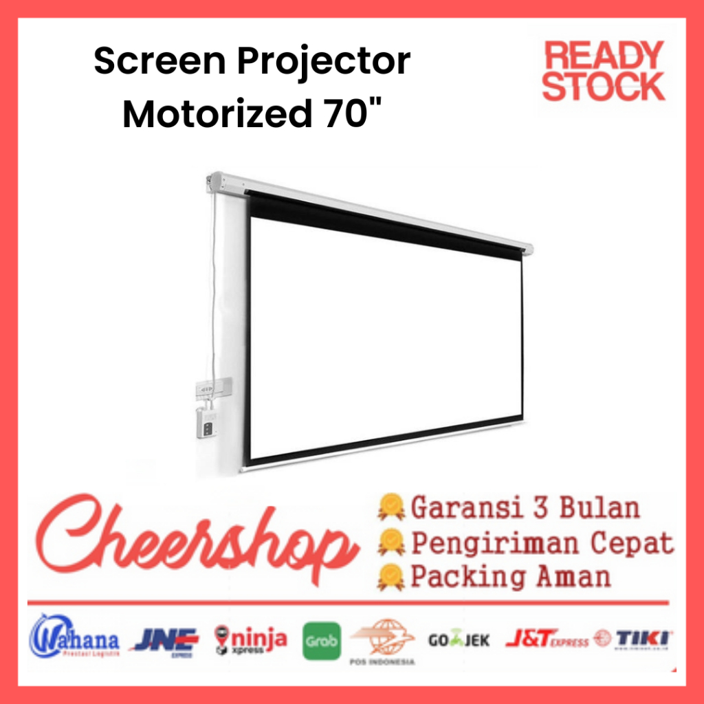 Layar Proyektor Motorized 84 inch Layar Proyektor Elektrik Remote 84"