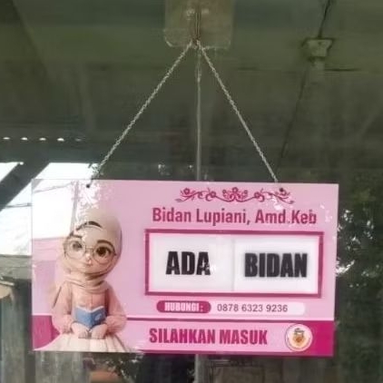 Papan Nama Bidan/Plang Bidan/Papan Akrilik/Plang Klinik/Plang Toko Custom