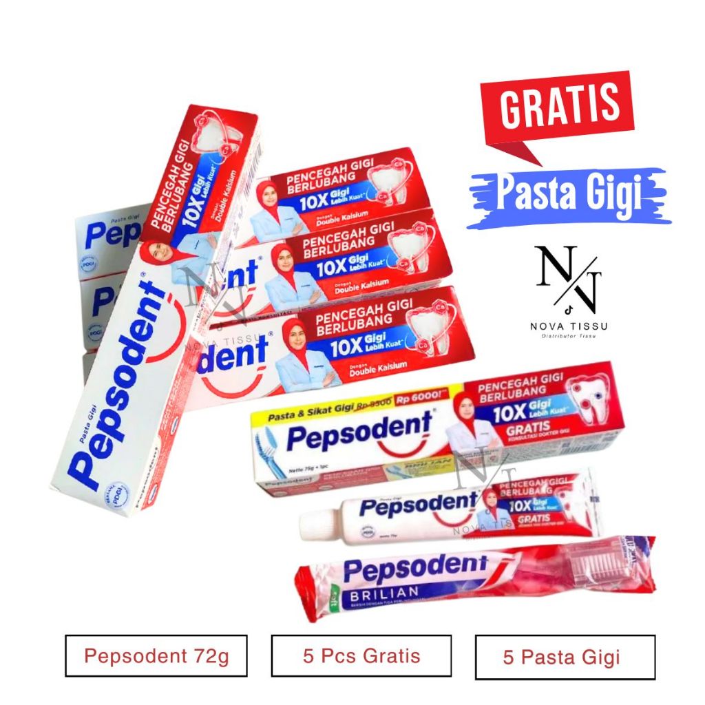 5 PCS PEPSODENT GRATIS SIKAT GIGI