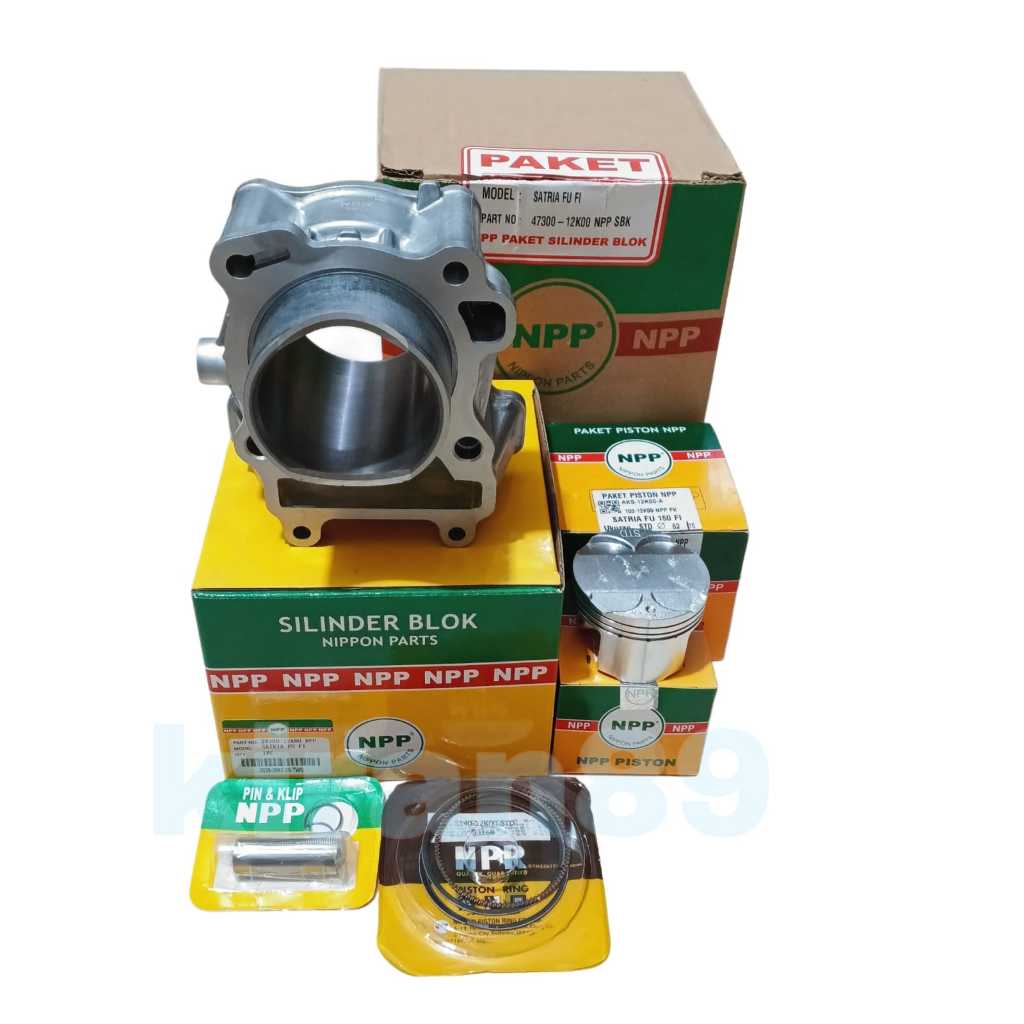 SILINDER BLOK SEHER KOMPLIT PISTON RING PIN&CLIP GSX 150 SATRIA FU 150 FI INJEKSI ORI NPP