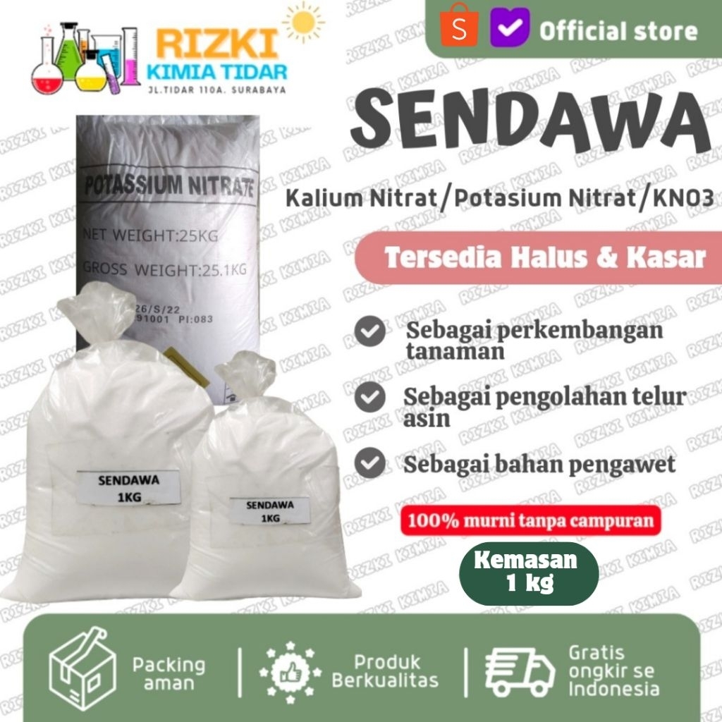 Sendawa Potassium Nitrate Garam Sendowo Cendawa Kasar dan Halus