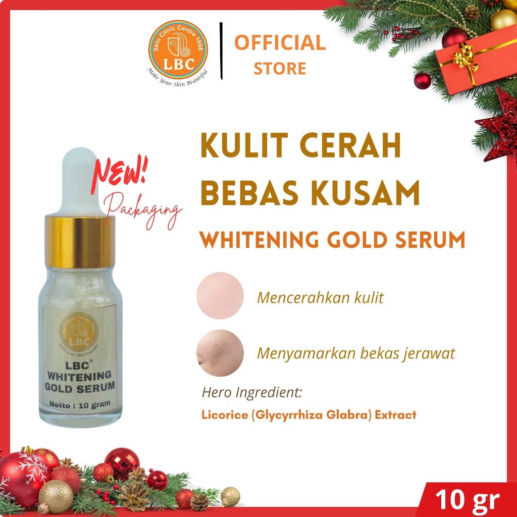 LBC- Whitening Gold Serum 10gr | With Licorice Bright | Serum Mencerahkan/Memudarkan Flek/Menyamarka