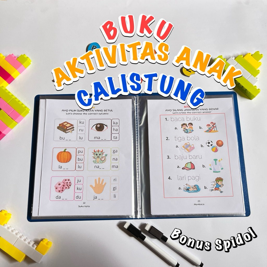 Worksheet Calistung Buku Aktivitas Anak Belajar Membaca Menulis Berhitung TK A B