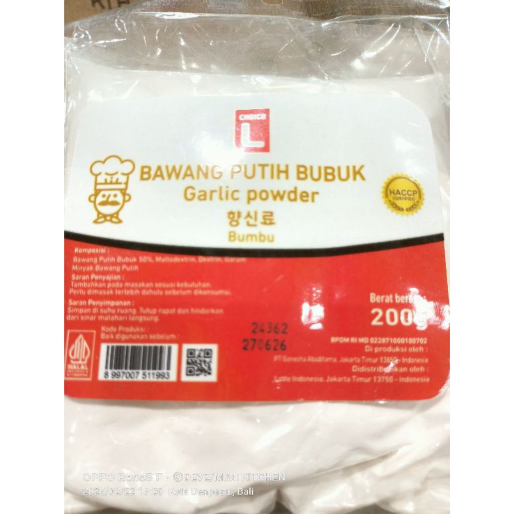 Bawang putih bubuk 200gr Choice L