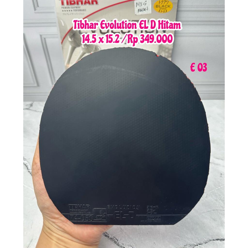 SECOND BET BAT BAD KARET PINGPONG TENIS MEJA TIBHAR EVOLUTION EL D HITAM