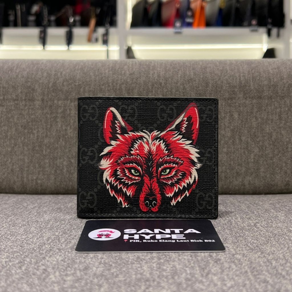 Gucci GG Supreme Wolf Bifold Wallet