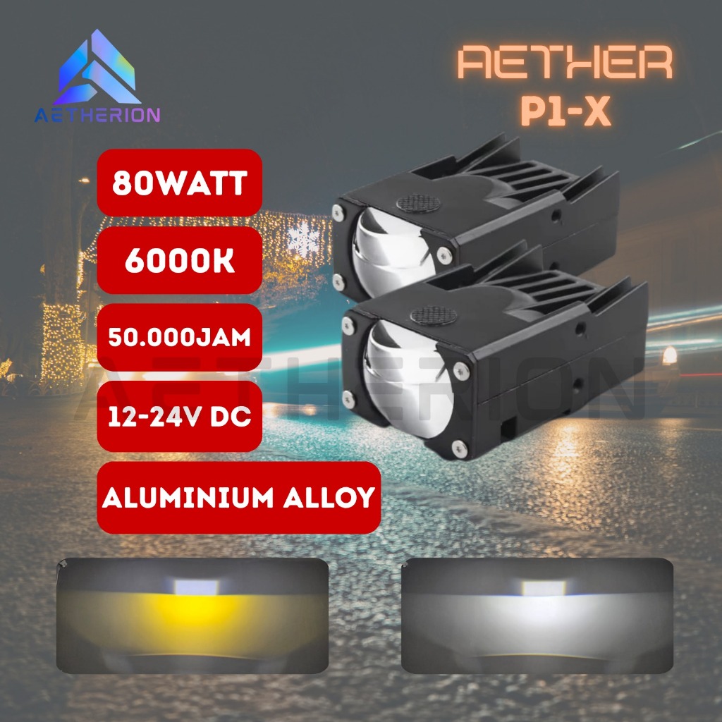 LAMPU TEMBAK MOBIL MOTOR BILED LED MINI PROJIE LASER P1-X SLIM AETHER VINYX AES PRO7 BEEBOT