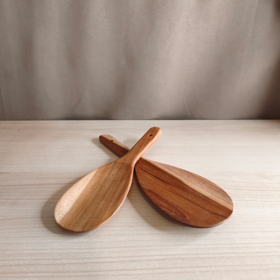 Entong Kayu Jati Premium — Centong Nasi Jati Asli Handmade Centong Nasi Kayu Jati | Halus & Food Gra