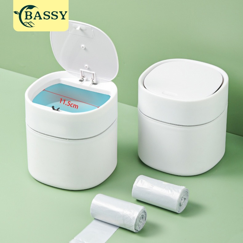 BASSY Tempat Sampah Mini Trash Bin Aesthetic Tong Sampah Plastik Keranjang Sampah Meja HSB785