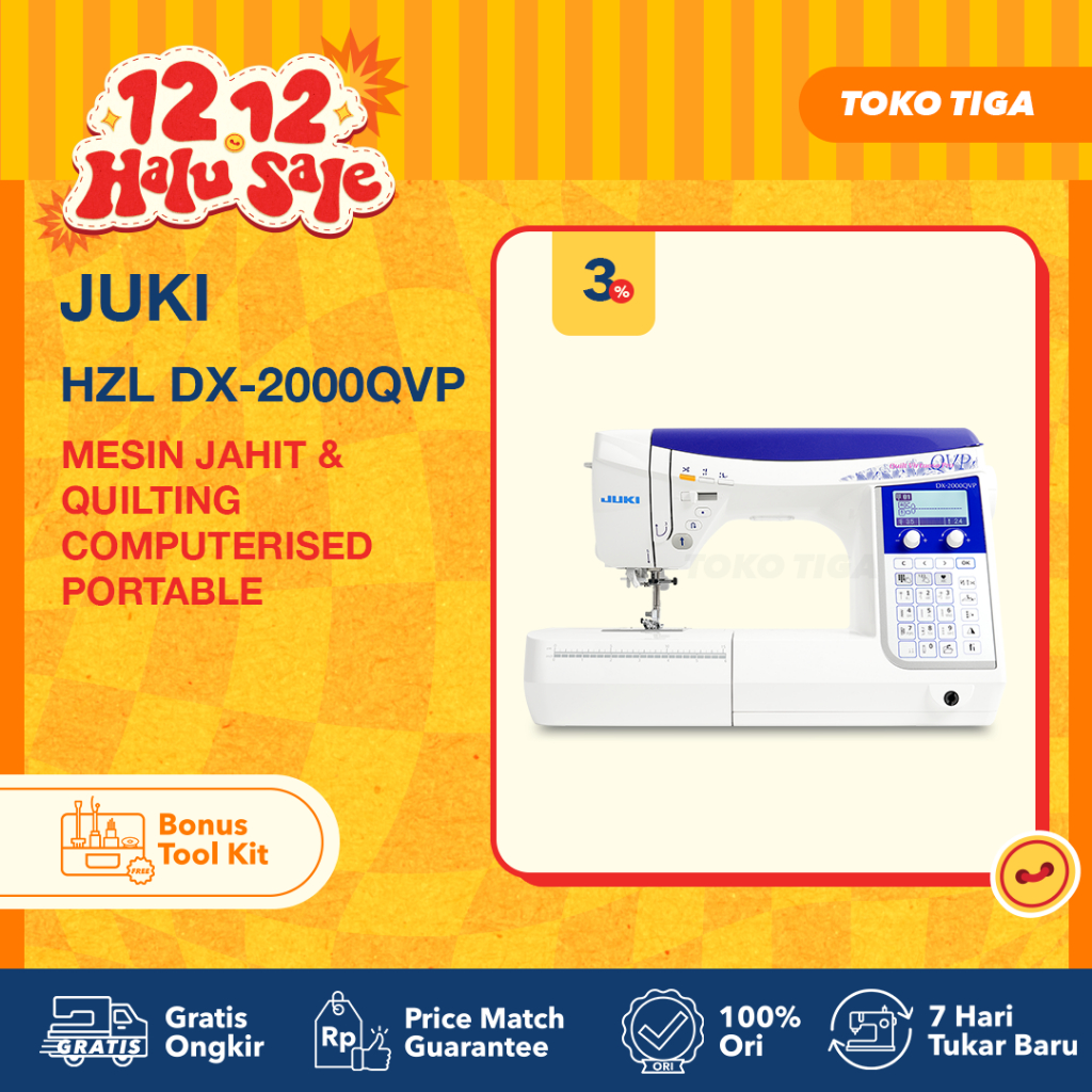 JUKI HZL DX-2000QVP Mesin Jahit dan Quilting Computerised Portable
