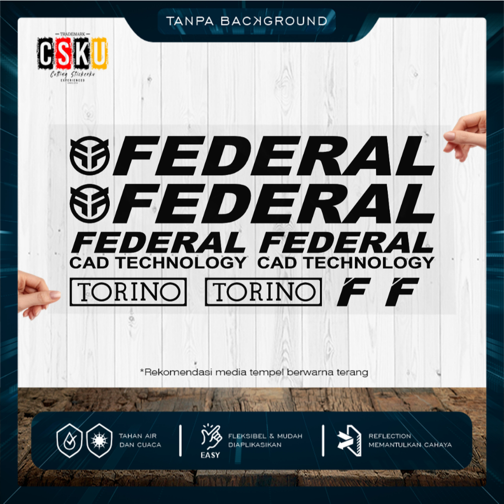 Cutting Stiker Federal Variasi Sepeda Sticker Frame Aksesoris Body Style Lipat Keren Decal Striping 