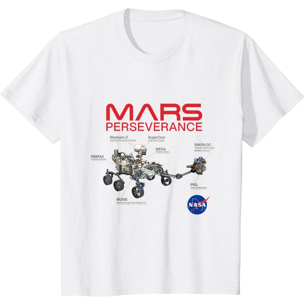 Baju kaos anak NASA Mars Perseverance Rover Diagram T-Shirt