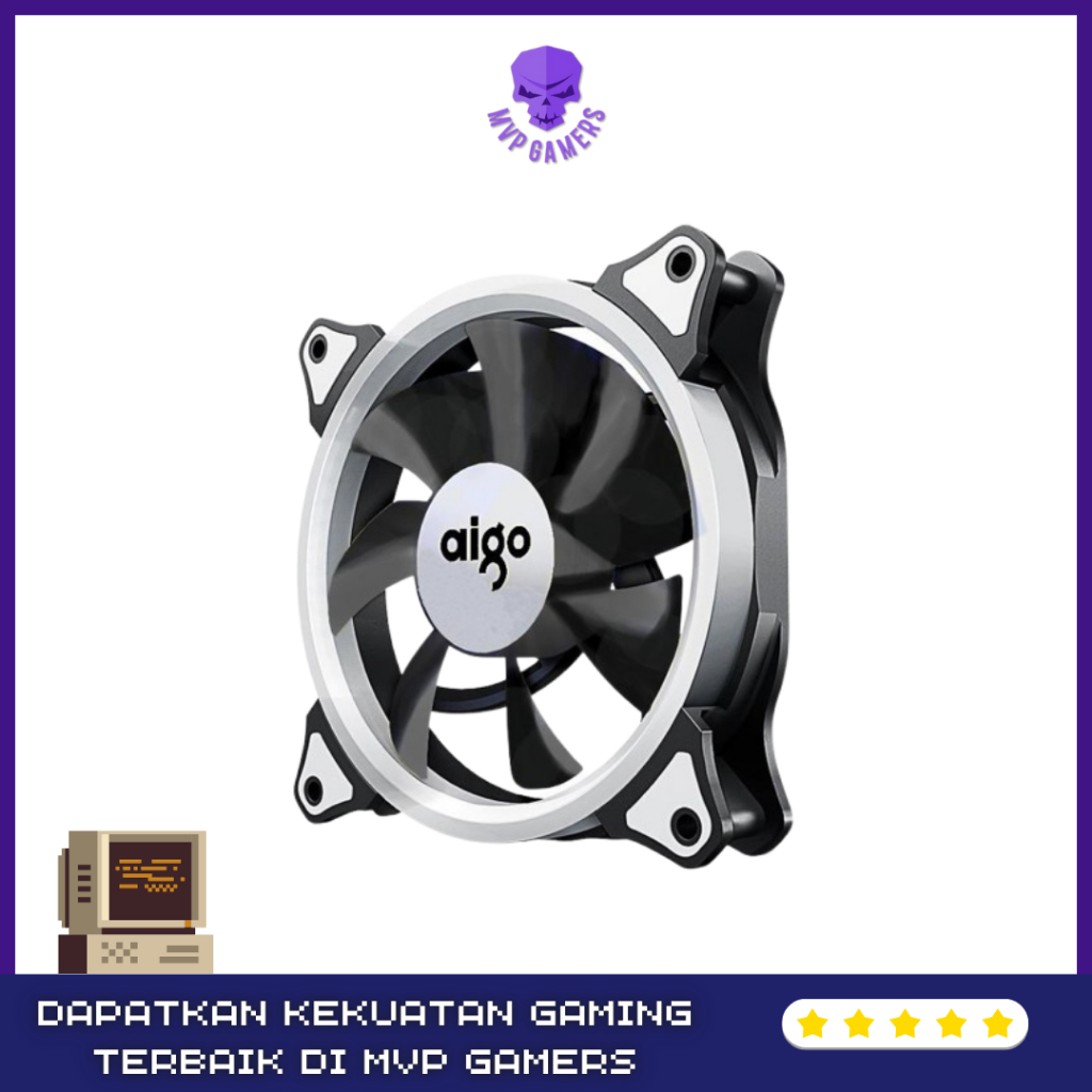 Kipas Casing AIGO Darkflash Ring LED 120mm Putih I Fan Case 12 cm White LED RGB Pendingin PC