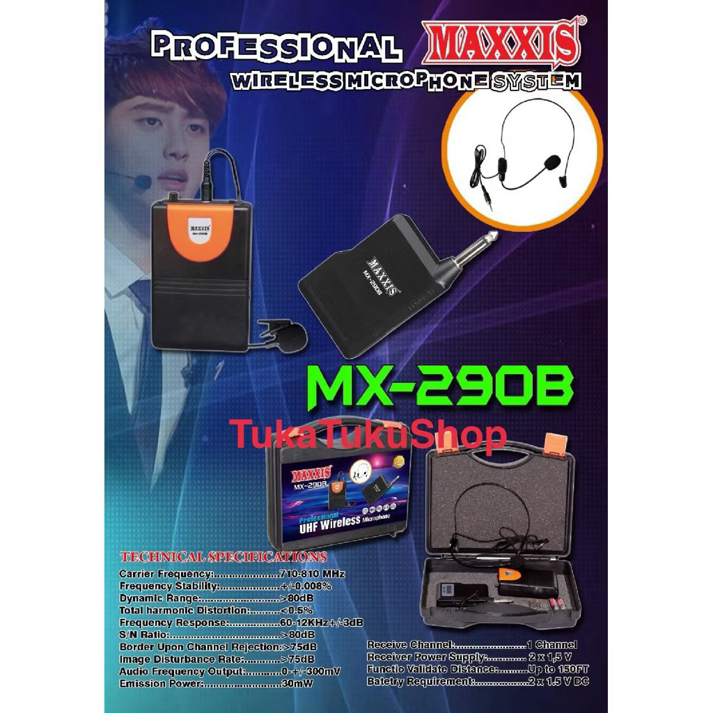 Maxxis Mic Clip ON Mic Bando Wireless 2 in 1