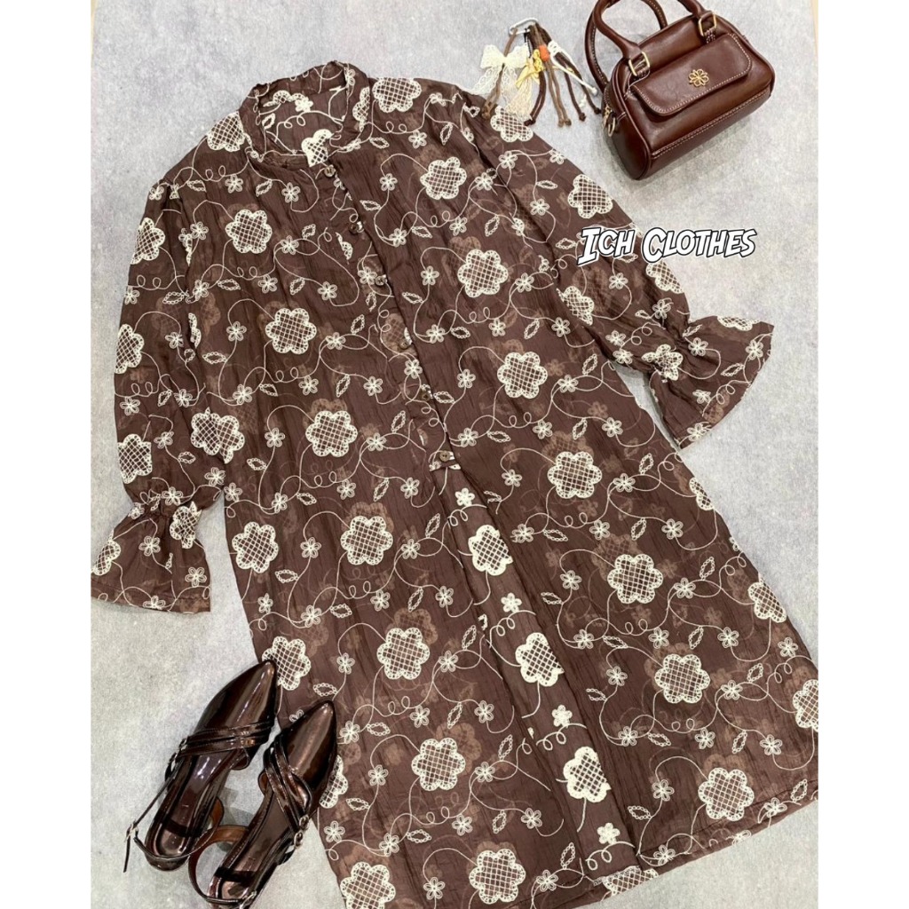 Lovis Tunik Motif Bordir Jumbo Tunik Big Size Raya Series