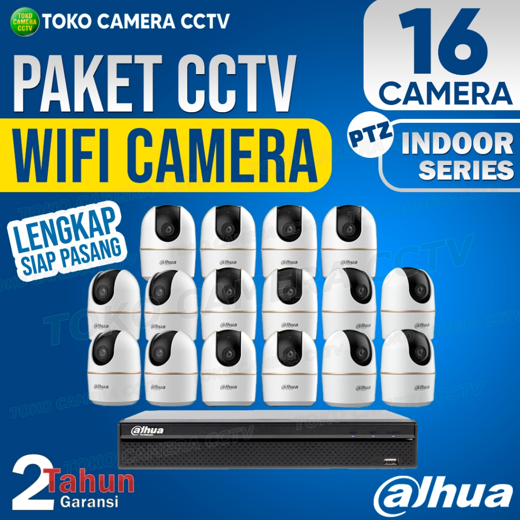 PAKET CCTV WIFI PTZ DAHUA INDOOR 16 CHANNEL 16 KAMERA