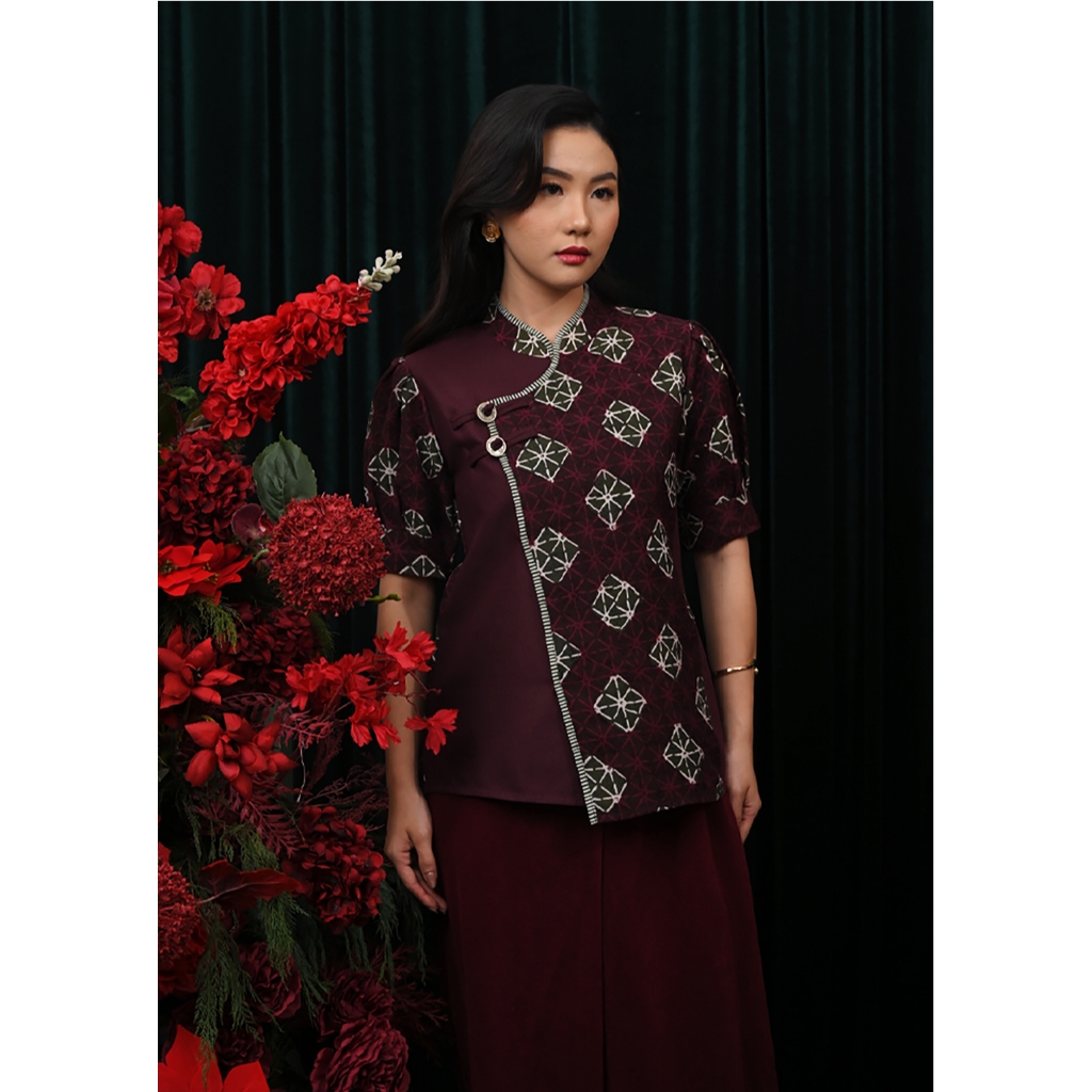 (CUCI GUDANG) / PREMIUM NONA RARA - Romance Dobi Cirebon T4992, Baju kerja batik blouse wanita