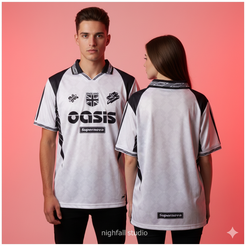 Nightfall Studio  Jersey Casula Retro /Jersey Oasis England/Jersey Vintage/Jersey Retro/Jersey Band