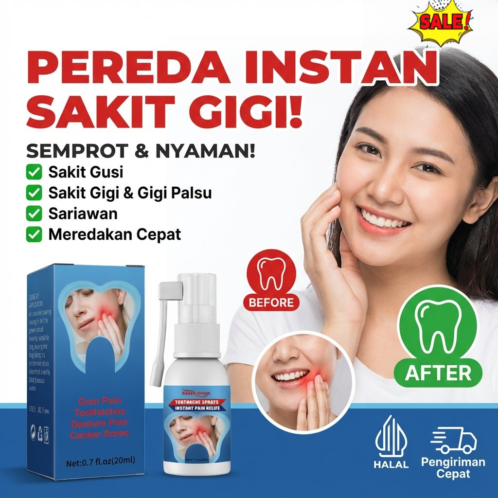 [Pengiriman 24 jam] Spray Pereda Sakit Gigi | Obat Semprot Gigi Nyeri, Efektif Redakan Nyeri Seketik