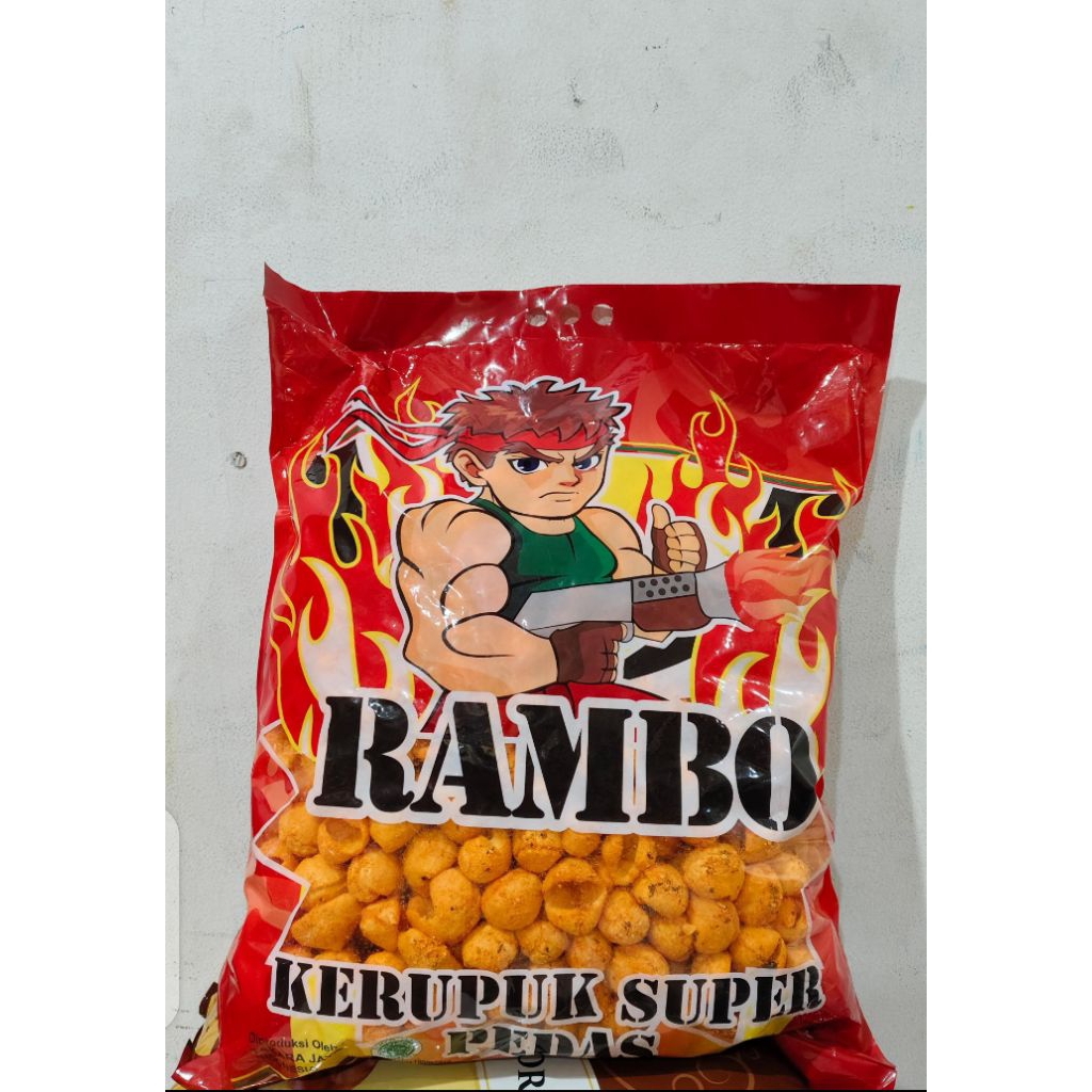 1 ball isi 2 kg rambo kerupuk super pedas cemilan ringan kiloan harga murah grosir bandung