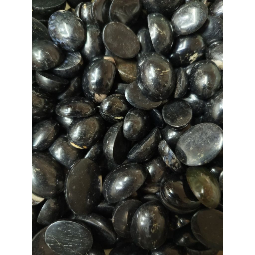 Batu Akik Kelor Hitam Garis-Garis Asli