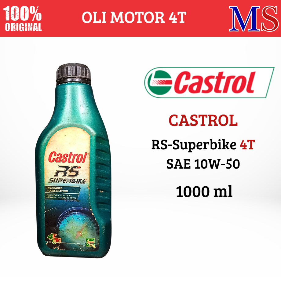 Oli Castrol RS-Superbike Motor Bebek (4T) Sae 10W-50 Oli Berkualitas Tinggi