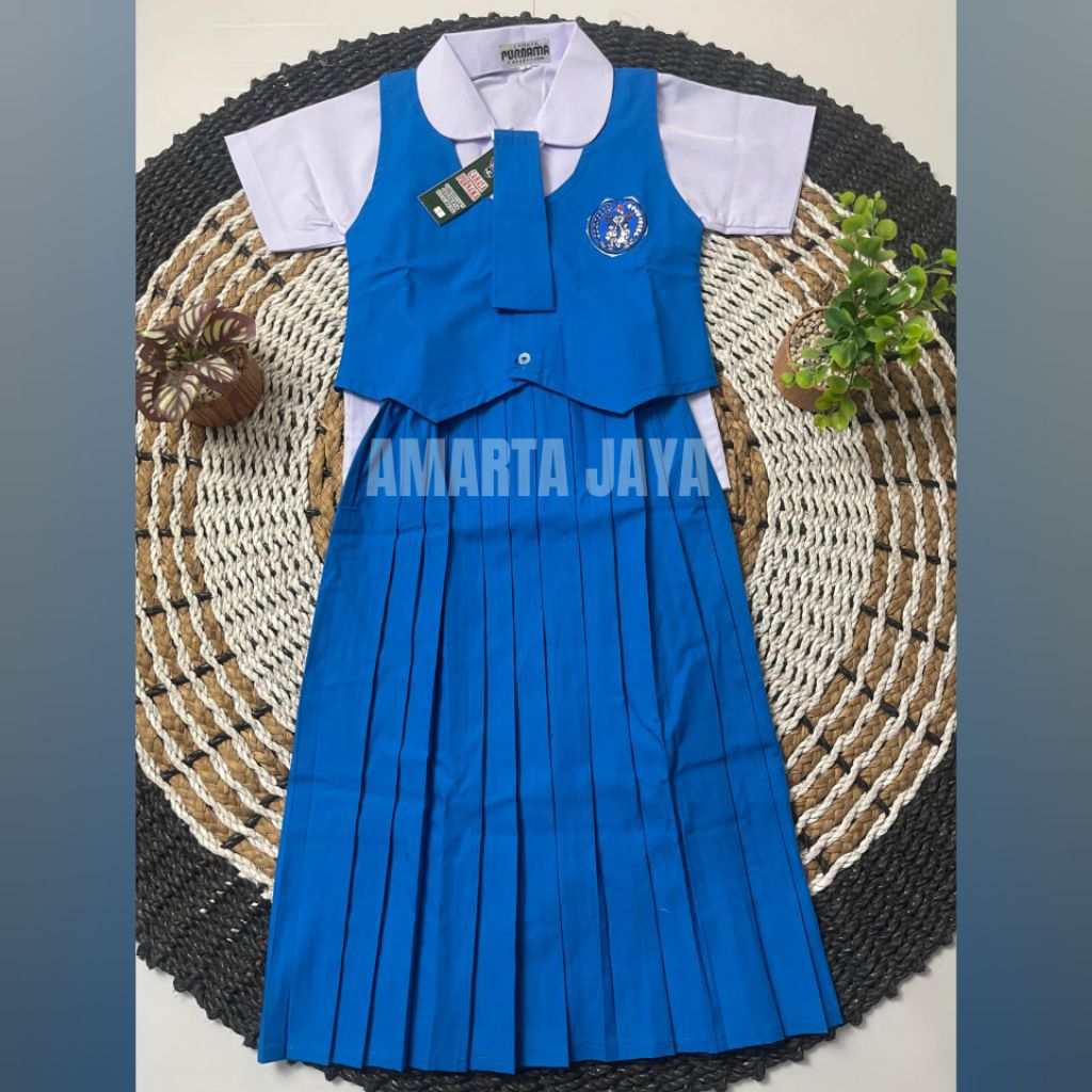 SERAGAM PAUD DAN TK PGRI SETELAN CEWEK BAJU PENDEK ROK PANJANG SERAGAM SEKOLAH PGRI WARNA BIRU PUTIH