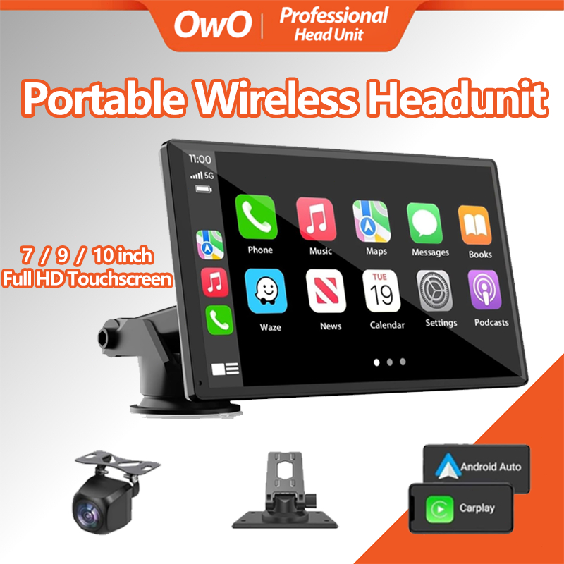 7/9/10 Inch Wireless Head Unit Portable Car Radio with Apple CarPlay & Android Auto, Kamera mundur/M