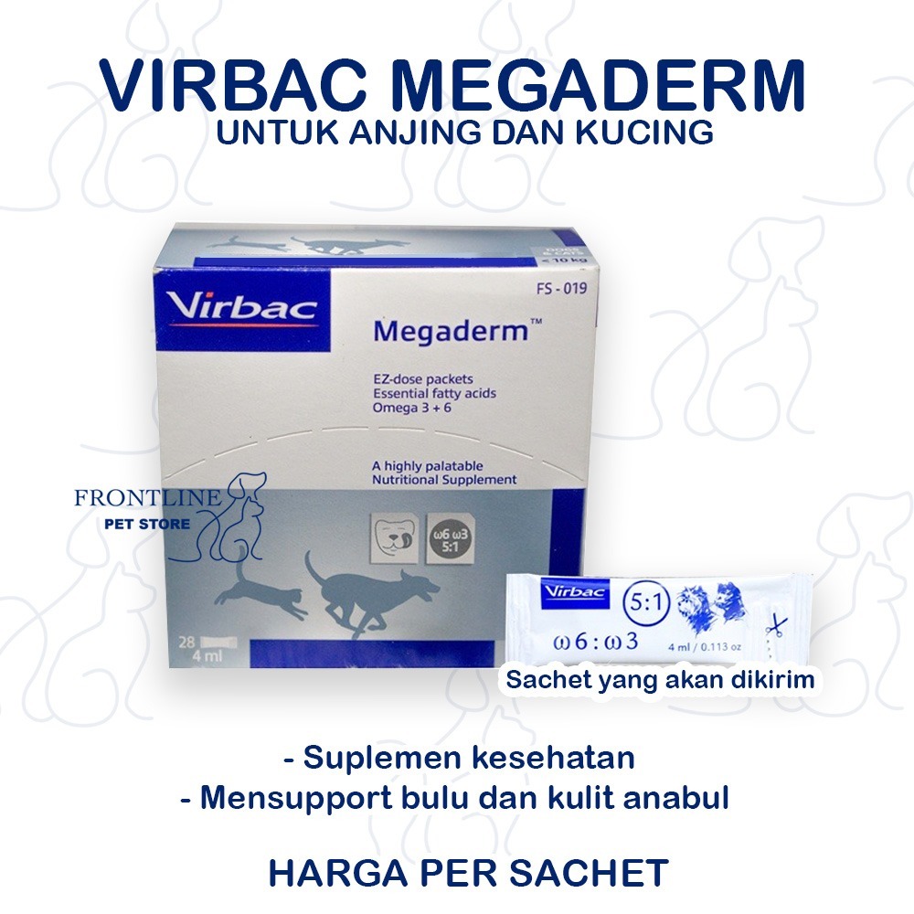 Virbac Megaderm 4 Ml Vitamin Bulu & Kulit Anjing & Kucing Vitamin Bulu Anjing Vitamin Bulu Kucing Vi