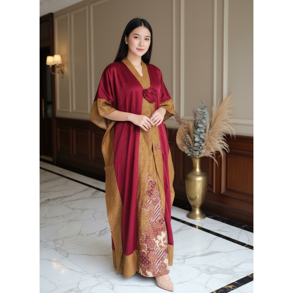 Kaftan Premium Velvet Semi Sutra | Gamis Kondangan Mewah | All Size Fit XXL