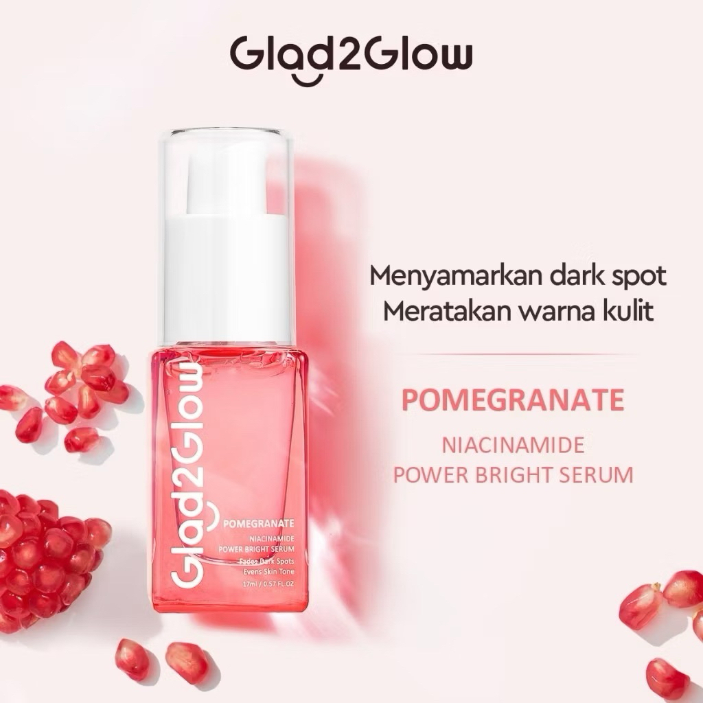 Glad2Glow Pomegranate Niacinamide Power Bright Serum 17 mL G2G Serum Wajah Serum Glad2Glow Serum Pen