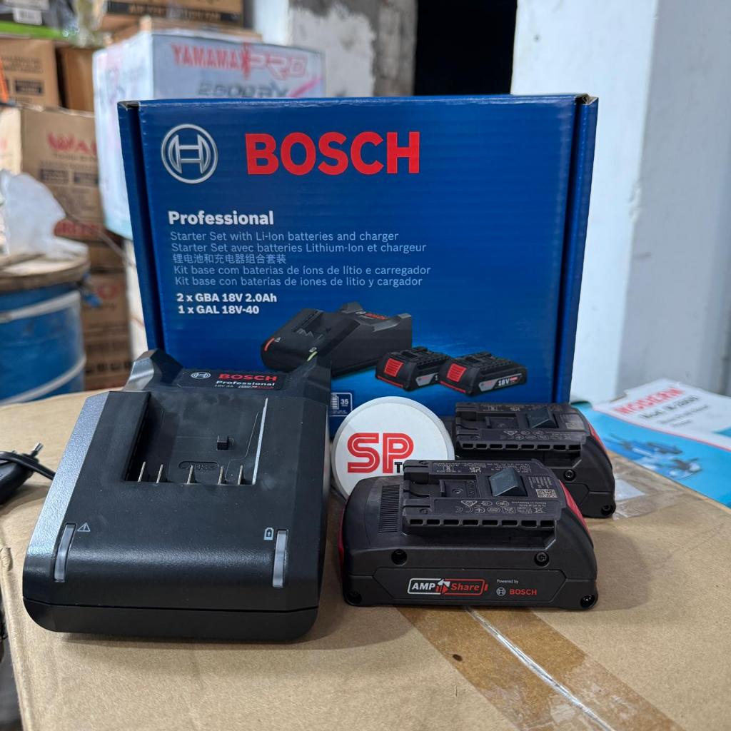 BATTERY / BATERAI / BATTERY MESIN BOR IMPACT GERINDA CORDLESS CAS KIT SET 18V 2A 2 AMPERE + STAND CH